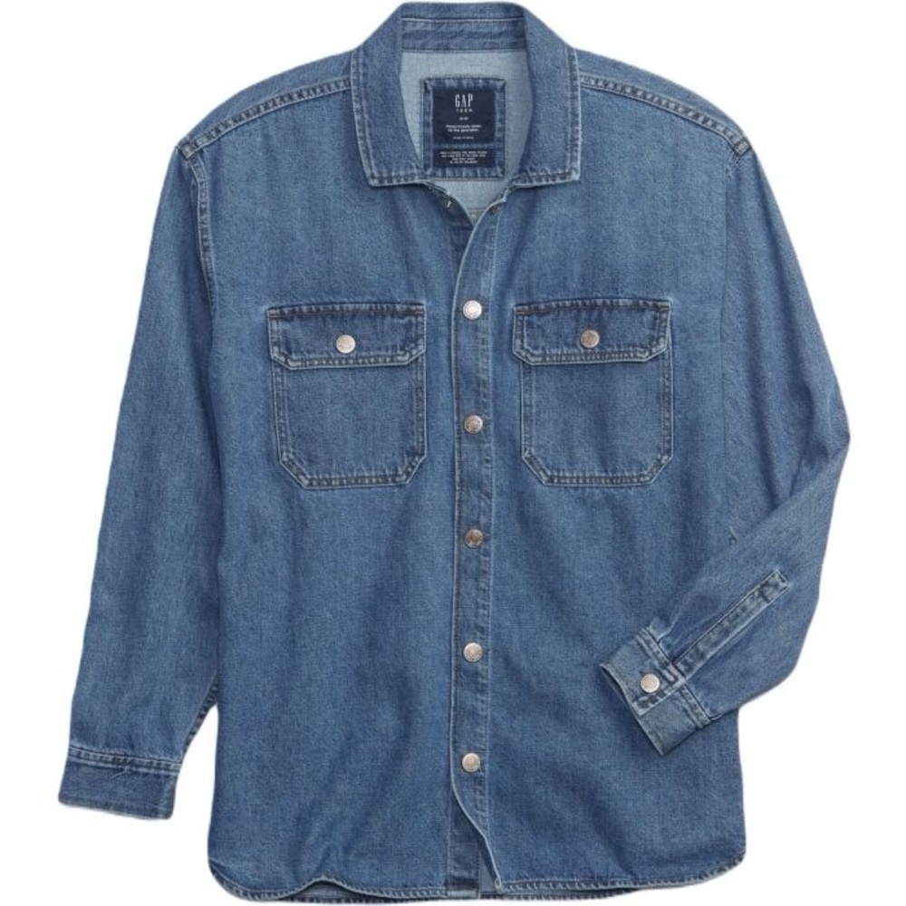 GAP Teen Denim Medium Wash Shacket Unisex Size 14/16